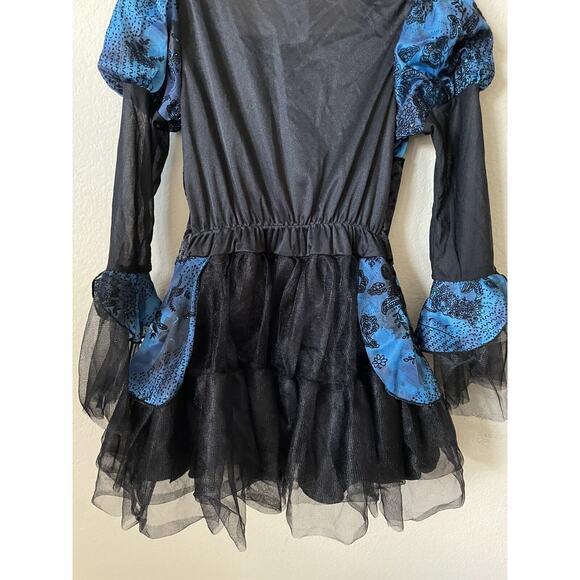 Blue Black Witch Hat Long Sleeve Dress Girls’ Costume 2 Piece Set Size M 8-10 - Picture 8 of 12